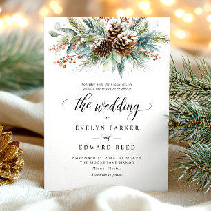 Convite Casamento Botânico de inverno de Natal