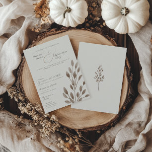 Convite Casamento Botânico de Ivory & Ash Fall