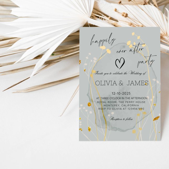 Convite Casamento Botânico de Luxo - Festa Felizes para Se (Criador carregado)