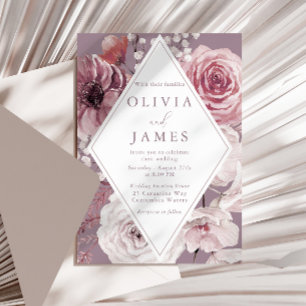 Convite Casamento Botânico de Quadro Floral Clássico