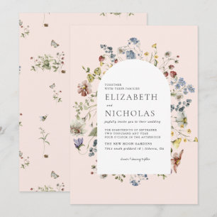 Convite Casamento Botânico de Verduras Flor Silvestre