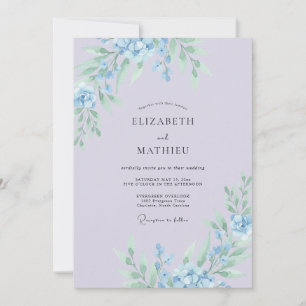 Convite Casamento Botânico Delicado Lavanda