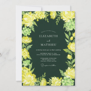 Convite Casamento Botânico Deslumbrante Verde Floresta