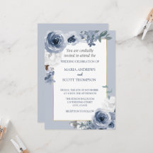 Casamento Botânico Dourado Floral Branco E Azul