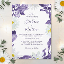 Casamento Botânico Dusty Purple Iris White Daisy