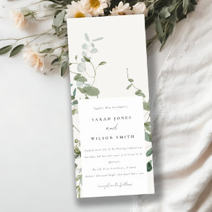 Convite Casamento Botânico Elegante Eucalyptus Watercolor