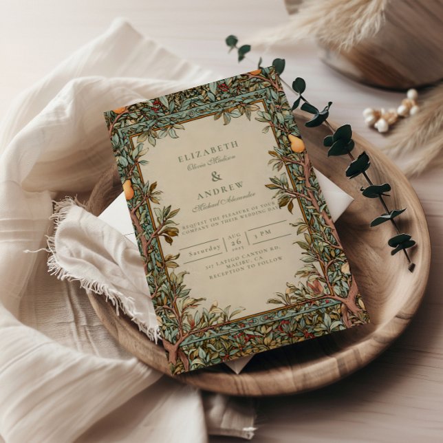 Convite Casamento Botânico em Pomar Vintage (Criador carregado)