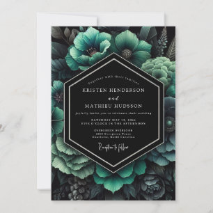 Convite Casamento Botânico Esmeralda Sombrio