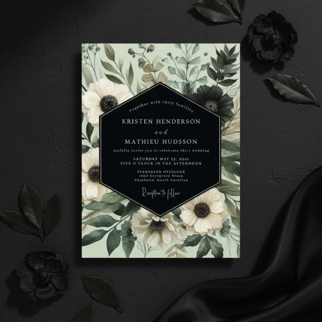 Convite Casamento Botânico Etéreo de Salvia (Criador carregado)