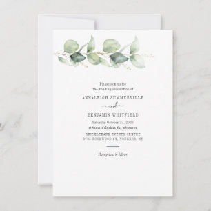 Convite Casamento Botânico Eucalyptus Greenery Rustic