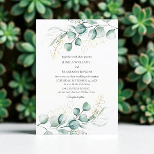 Convite Casamento Botânico Eucalyptus Rustic Greenery