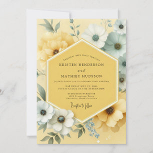 Convite Casamento Botânico Flor de Amarelo