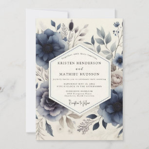 Convite Casamento Botânico Flor de Índigo