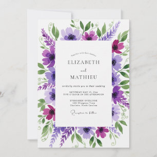 Convite Casamento Botânico Flor de Roxo