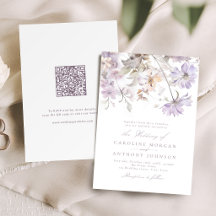 Casamento Botânico Floral Boho Elegante Roxo