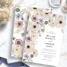 Convite Casamento Botânico Floral Boho Moderno