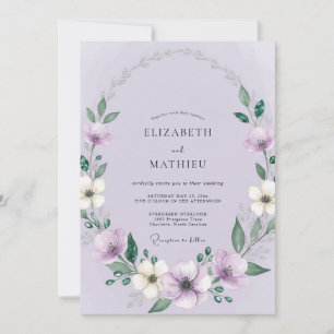 Convite Casamento Botânico Floral de Romance Vinca Menor