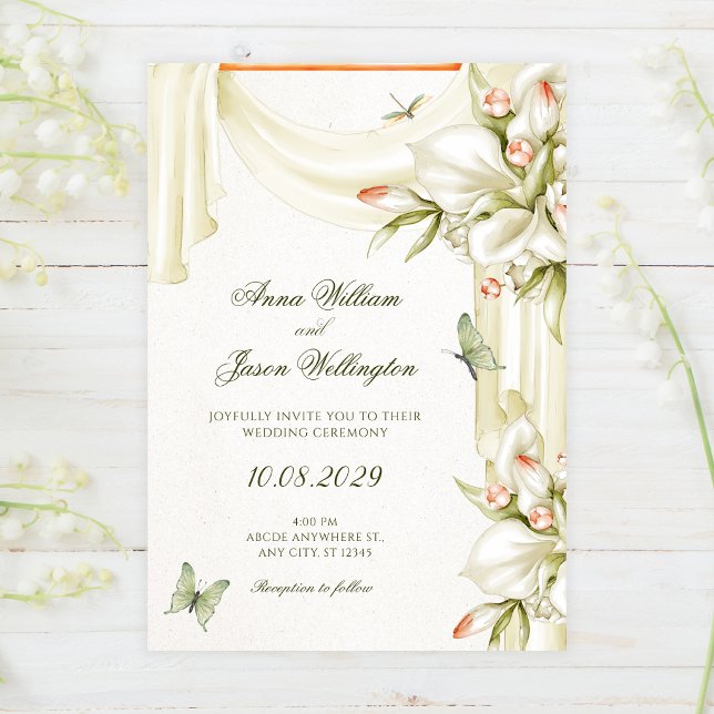 Convite Casamento botânico floral decorativo (Criador carregado)