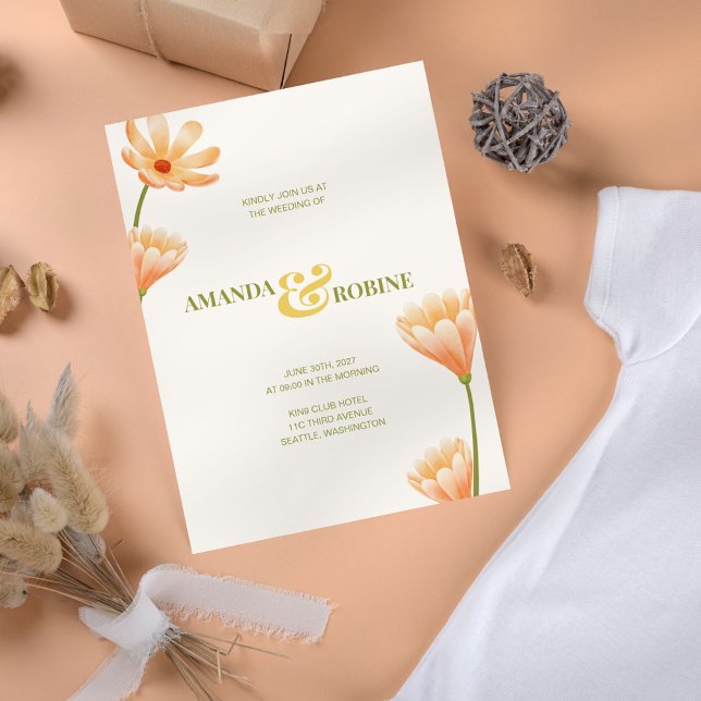 Convite Casamento Botânico Floral Elegante (Criador carregado)