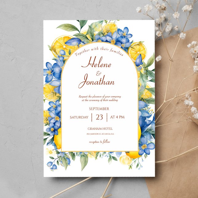 Convite Casamento Botânico Floral Moderno Elegante (Modern Elegant Floral Botanical Wedding Invitation)