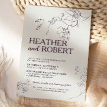 Casamento Botânico Floral Roxo Moderno
