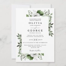 Casamento Botânico Floral Verde Oliva Moderno
