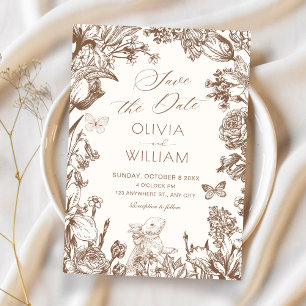 Convite Casamento botânico floral vintage