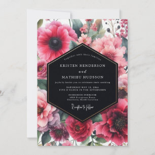 Convite Casamento Botânico Fuchsia Moody