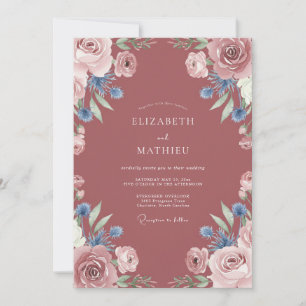 Convite Casamento Botânico Luxuriante Malva