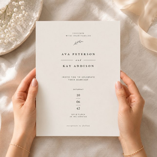 Convite Casamento Botânico Minimalista (Criador carregado)