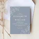 Convite Casamento Botânico Minimalista Dusty Blue<br><div class="desc">eucalipto poeirento,  convite de casamento botânico minimalista azul. Personalizável</div>