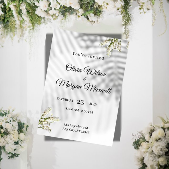 Convite Casamento Botânico Minimalista Elegante (Criador carregado)