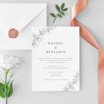 Casamento Botânico Minimalista Elegante Preto Bran