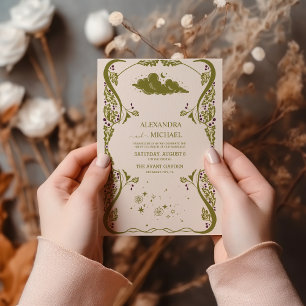 Convite Casamento Botânico Místico Vintage