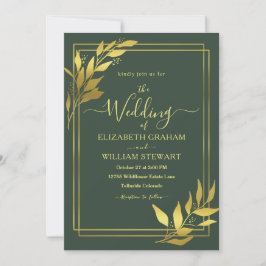 Convite Casamento Botânico Moderno das Fronteiras Reais Mi