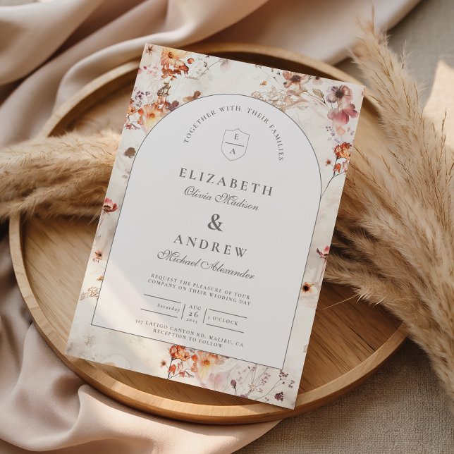 Convite Casamento Botânico no Airy Meadow (Criador carregado)