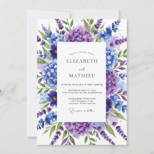 Convite Casamento Botânico Opulento Roxo