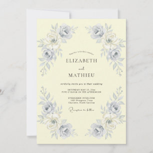 Convite Casamento Botânico Ornamentado Creme