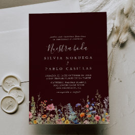 Convite Casamento Botânico Prado Rústico Nuestra Boda