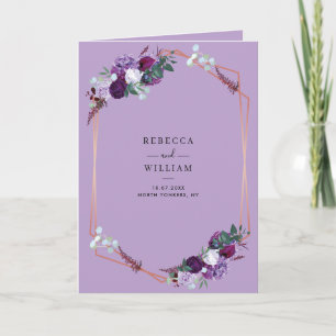 Convite Casamento Botânico Purple Lilac Floral All-in-One