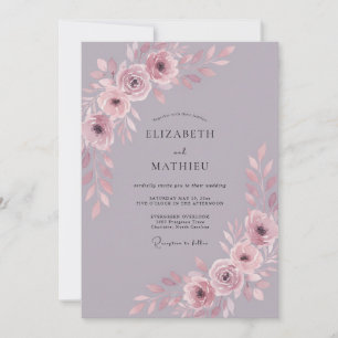 Convite Casamento Botânico Radiante Malva