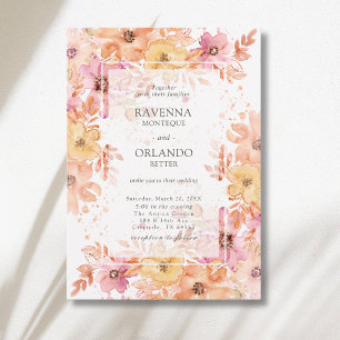 Convite Casamento Botânico Romance Jardim Floral Pastel