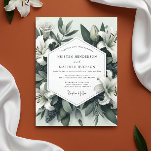 Convite Casamento Botânico Romance Sage Lily