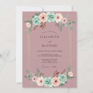 Convite Casamento Botânico Romântico Lilás