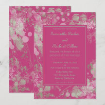 Casamento Botânico Rosa e Verde em Aquarela