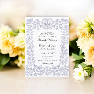 Convite Casamento Botânico Rosa Vintage Chinoiserie