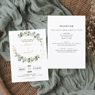 Convite Casamento Botânico Russo de Eucalyptus