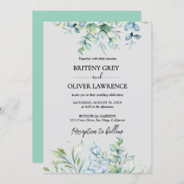 Convite Casamento Botânico Rustic Eucalyptus Greenery