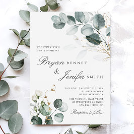 Convite Casamento Botânico Rustic Eucalyptus Greenery