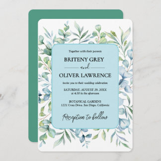 Convite Casamento Botânico Rustic Eucalyptus Greenery